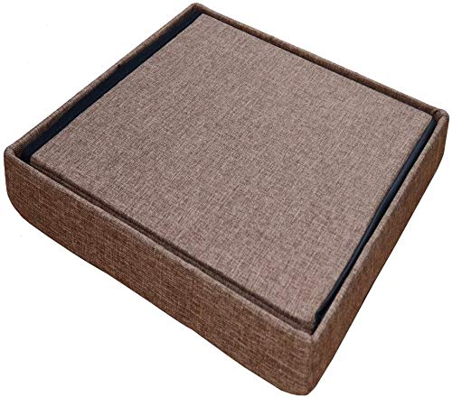 Style home Sitzhocker Sitzbank mit Stauraum, Faltbare Sitztruhe Fußbank Aufbewahrungsbox Polsterhocker, Leinen, 38 * 38 * 38 cm (Braun)