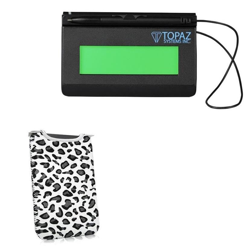 BoxWave Case Compatible with Topaz SignatureGem LCD 1x5 - Snow Leopard Plush SlipSuit, Animal Leopard Print Padded Soft Sleeve
