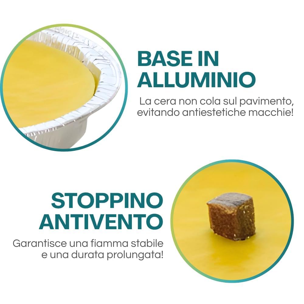 Palucart candela citronella giardino citronella alluminio 16 cm set da 10 pezzi giardinaggio antizanzare feste ed eventi