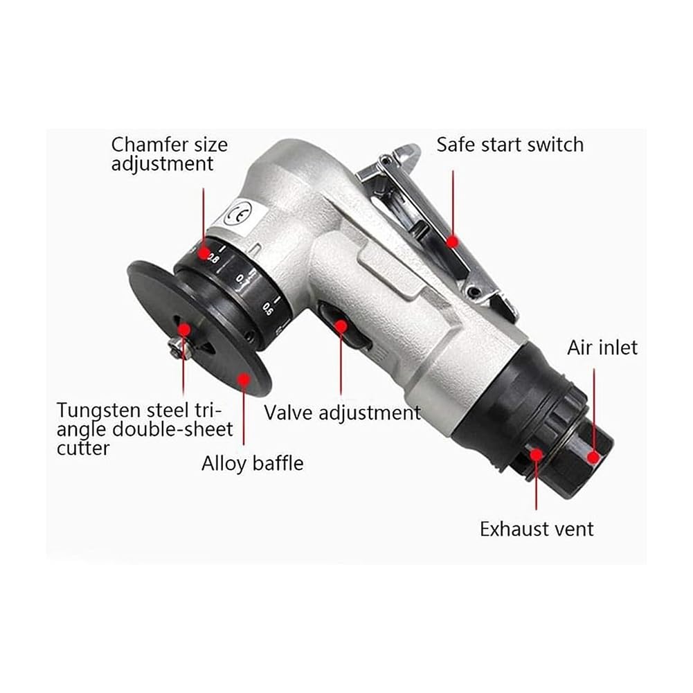 Chamfrenante Sbavatura Metallo 30.000 Rpm Bordo Circolare Strumento di Smerigliatura Pneumatica Piastrella a 45 Gradi per Smussatura Metallo