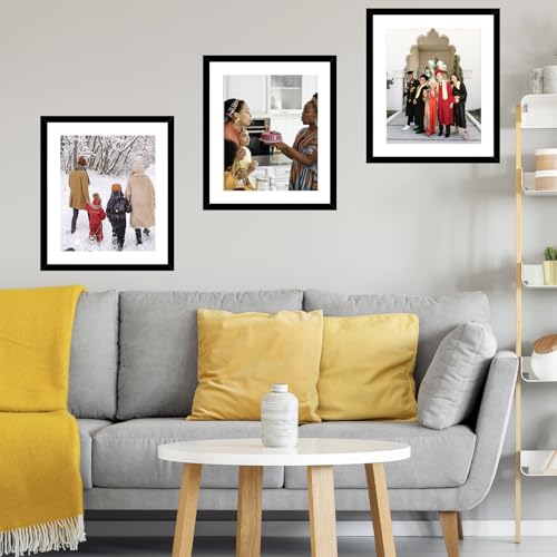 Image of JCJMY 20x24 Picture Frame with 16x20 Mat, Display Photo 16x20 with Mat or 20 x 24 Without Mat, Wall Hanging Large 20 by 24 Poster Frame with Plexiglass, Black