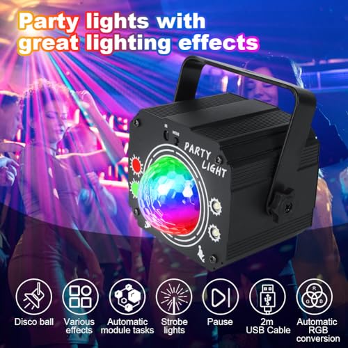 URAQT 3 in 1 RGB UV LED Disco Party Lights, Sound Activated Stage Lighting Effects with Remote Control - Image 4
