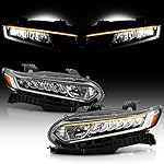 ACANII - For [Halogen High Beam] 2018-2020 Honda Accord LED DRL Signal Projector Headlight Headlamp Assembly Left+Right