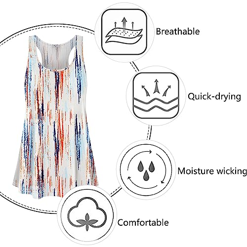 Image of Cestyle Womens Sleeveless Scoop Neck Flowy Loose Fit Workout Shirts Racerback Long Tank Tops