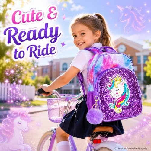 Image of 16 inch Backpack for Girls Boys 4-8, 3Pcs Kids Bookbag Set with Lunch Box, School Bag for Preschool Kindergarten