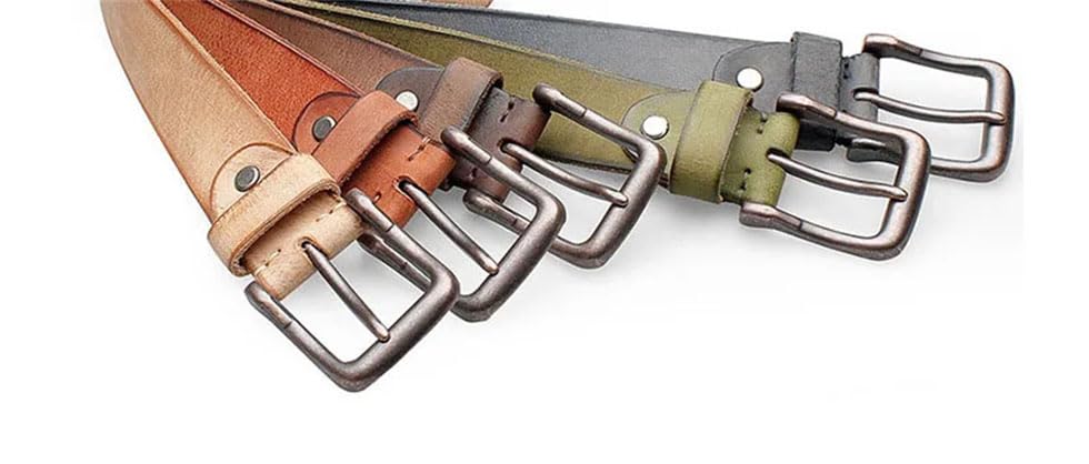 Men Retro Styles Pin Belts Jeans Leather Belt 3.8cm Width Pants Belt Leather Belt For All Seasons3