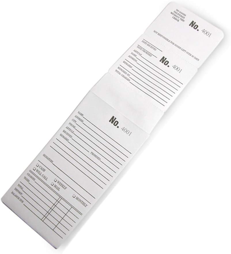 Grobet USA 3-Part White Jewelry Repair Envelope #4001-5000, Box of 1000 Each, 5.75" x 3.125", Tuck Flap Closure