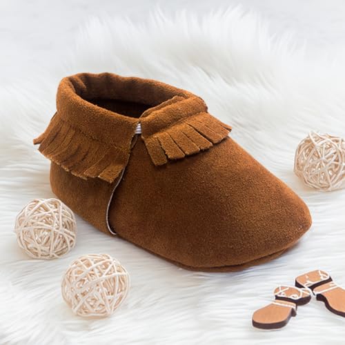 CENCIRILY Infant Baby Fringe Moccasin Slipper Boys Girls Tassel Suede Leather Toddler Sneakers Soft Sole First Walking Loafers Crib Shoes4