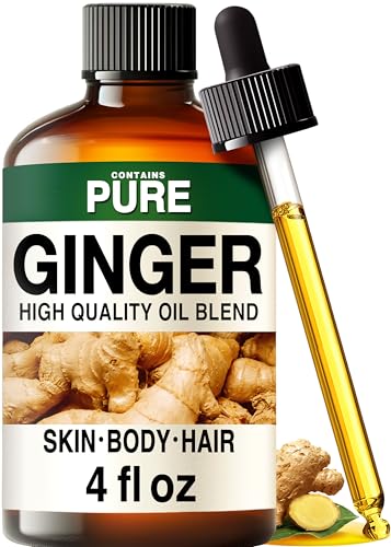 KUKKA Ginger Essential Oils - 4 Fl Oz - for Hair, Skin, Diffuser, Aromatherapy & DIY Soap Making Scent