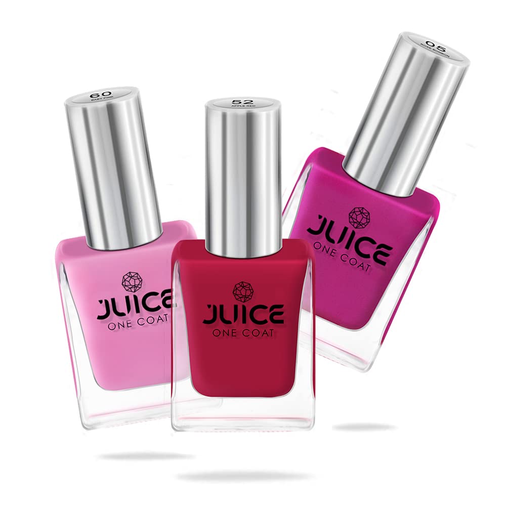 JUICE Quick-Dry, Nail Paint, Long Lasting, Chip Resistant, Glossy Finish, High Gloss, F&D Approved Colors & Pigments, Nail Polish Combo_25, Gloss, 33ml JUICE Quick-Dry, Nail Paint, Long Lasting, Chip Resistant, Glossy Finish, High Gloss, F&D Approved Colors & Pigments, Nail Polish Combo_25, Gloss, 33ml