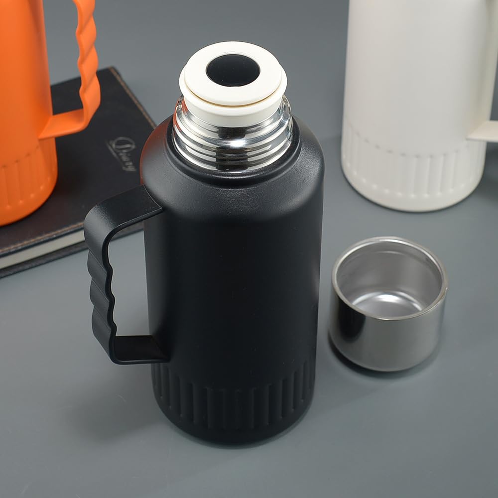 Botella de Beber de Acero Inoxidable, Taza de café aislada al vacío de Acero, Botella de Agua aislada de Acero Inoxidable, Botellas de Agua aisladas con Tapa de Taza a Prueba de Fugas,A