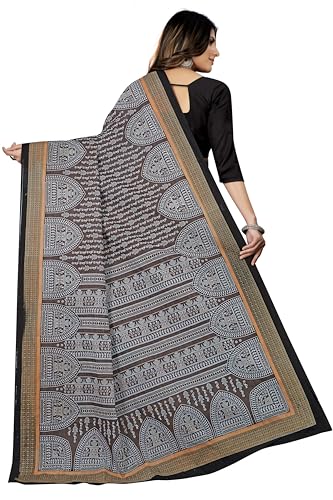 Image of TAMAIRA FASHION Women's Plain Weave Pure Cotton Saree Without Blouse Piece(11232 Grey)