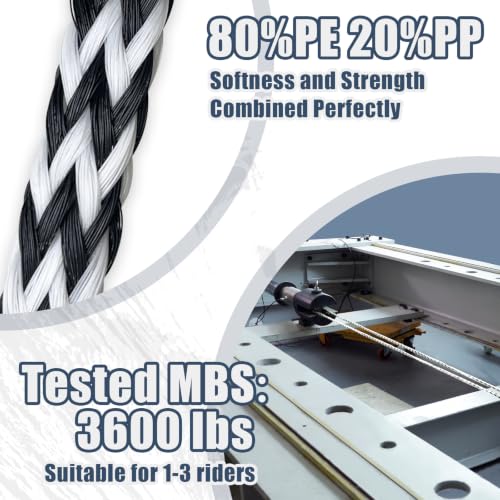 Image of Boat Tow Rope 60ft 1-6 Riders, Floating Ropes for Towable Tubes