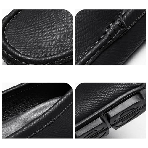 Men's Genuine Leather Slip-On Loafers Moccasins Flexible Comfort Lightweight Flat Soft Lining Driving Shoes for Business Casual City Walking Office Commute and Weekend Wear2