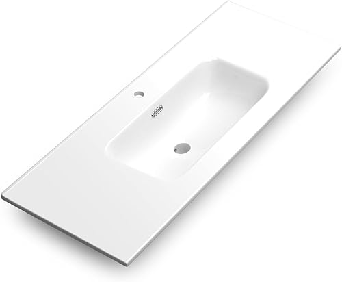 DAX Onix Ceramic Basin, 48", Glossy White