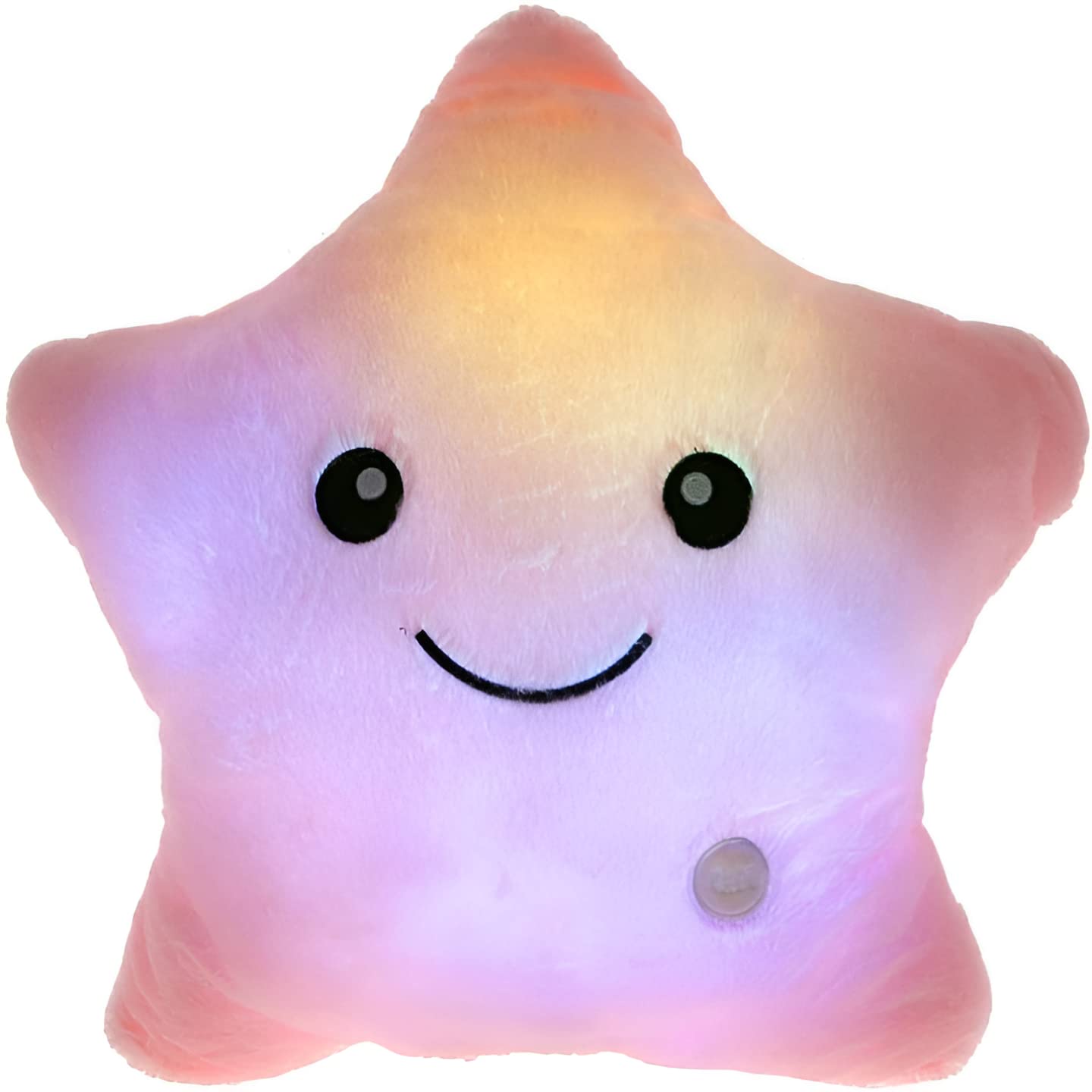 BeauentyCreative Twinkle Glowing Stars Shape Plush Throw Pillow,birthday Valentines,gifts For Girls Plush Toys,led Night Up Glowing Cushions Plush Stuffed Toys Kids,christmas,birthday,valentines