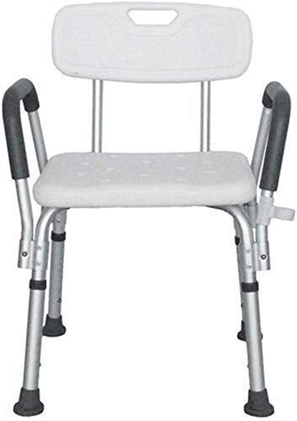 Asiento de baño Taburete de Ducha Silla de baño Regulable en Altura con apoyabrazos Aluminio Ligero con Respaldo para Embarazada 200 Kg