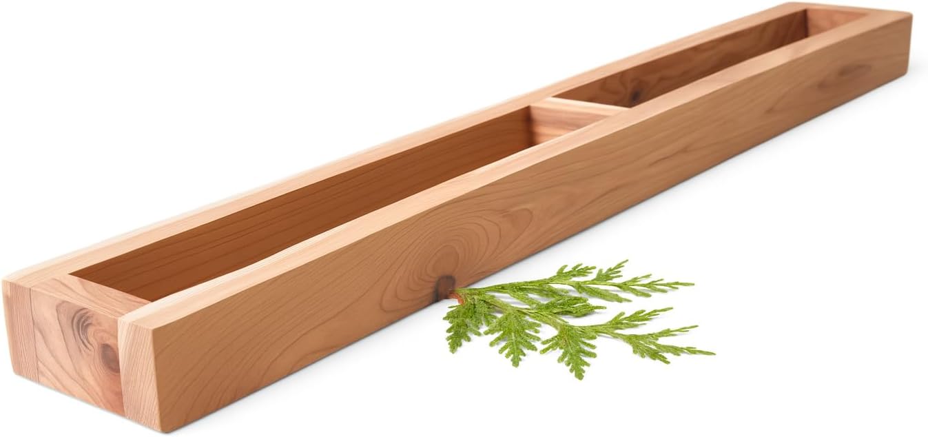 Cedar Wood Towel Rack – 30” Wall Mounted Nordic Style Towel Holder | Solid Eastern Red Cedar | Indoor & Outdoor Spa, Sauna, Bathroom | Minimalist Shelf Design (Oiled Finish)