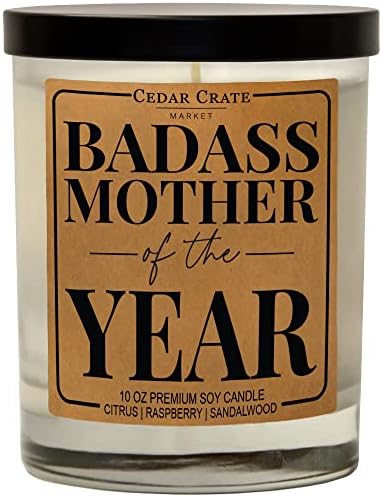 Badass Mother of The Year, Mothers Day Gift for Mom, Birthday Gifts for Mom, Candle Gifts for Women, Best Friend Candle, Sister, Birthday Candles, Gifts for Mom from Daughter and Son