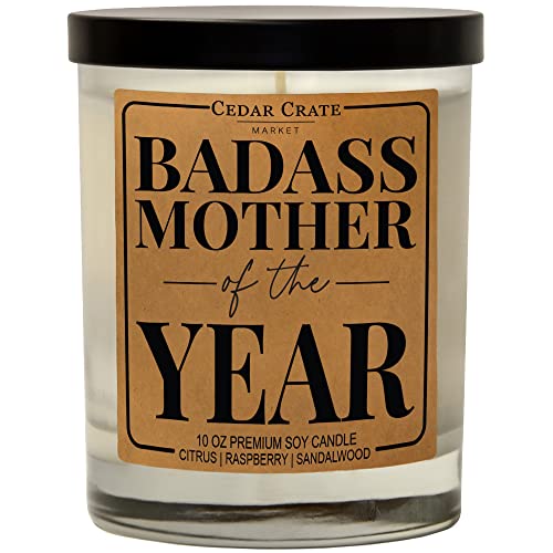 Badass Mother Of The Year, Mothers Day Gift For Mom, Birthday Gifts For Mom, Candle Gifts For Women, Best Friend Candle, Sister, Birthday Candles, Gifts For Mom From Daughter And Son #TOP3