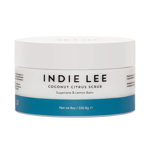 Indie Lee Exfoliante corporal de cítricos y coco, exfoliante corporal hidratante y exfoliante de azúcar con aceite de coco + aceite de jojoba para