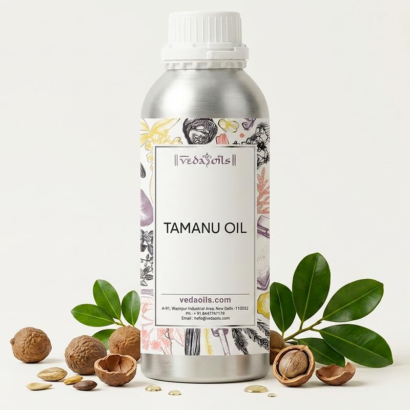 Image of VedaOils Tamanu Oil for Skin 100ml | 100% Pure & Natural Cold Pressed Tamanu Oil for Face & Body Moisturizer, Skin Nourishment & Acne Care
