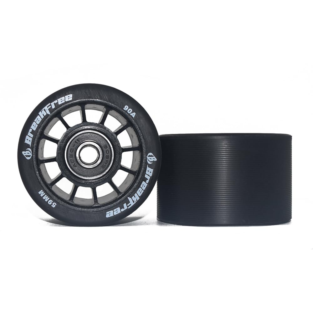 B BREAKFREE 59x38mm 8 Pieces 90A with Bearings and Mounting Tools Roller Skate Wheels,Durable Wear-Resistant-Well Rebound Wheels for Indoor or Outdoor Double Row Skating