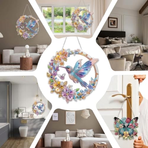 Image of HASTHIP Bird Hanging Diamond Art Kits for Adults Pendant Suncatcher
