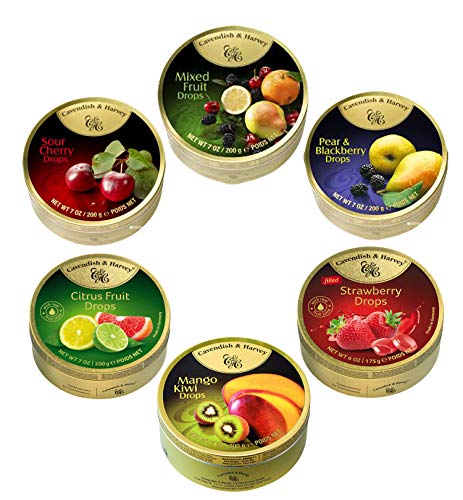 Cavendish & Harvey Hard Candy Drops Assorted Fruit Flavors, 6.17 Ounce (Pack of 6)