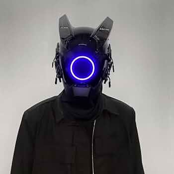 サイバーパンクスタイル LEDヘルメットマスク Amazon.co.jp: カラーLEDライトサイバーパンクマスクヘルメット