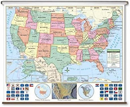 US Primary Classroom Wall Map on Roller