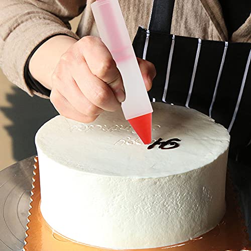 Lybunair Silicone Dessert Design Pen with Four Nozzles for Chocolate and Cream Decorating Artistic Lettering and Drawing on Cakes and Pastries (Blue) - Image 4