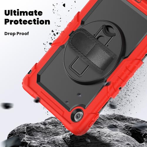 Coque Lenovo Tab K10C TB-311FU robuste protection intégrale avec protège-écran rouge - 4