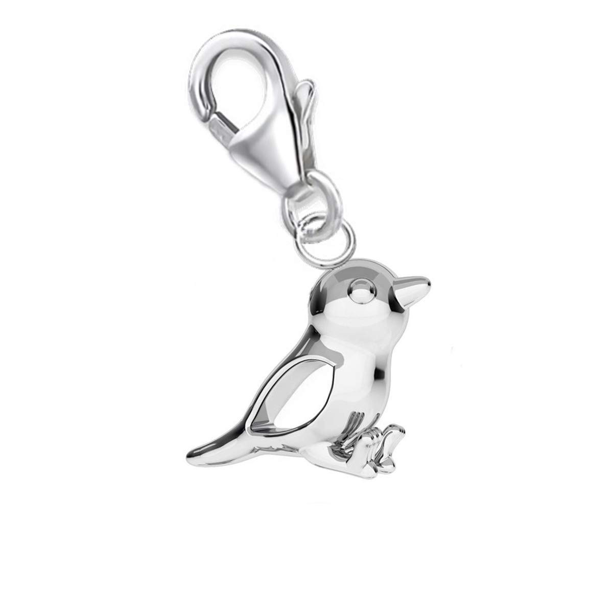 Goldene Hufeisen Pendentif mousqueton en argent véritable 925 pour bracelet à breloques, 16 x 13 x 4 mm, Argent sterling, Pas de pierre précieuse