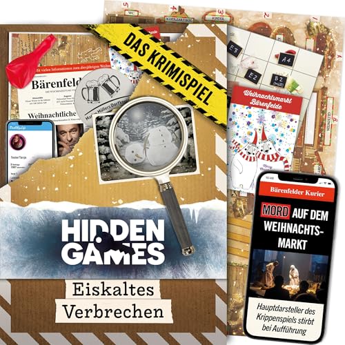 Hidden Games Tatort - Eiskaltes Verbrechen | Krimispiel | Der Winterkrimi | Mordfall lösen Spiel | Krimispiele für Erwachsene | spannendes Detektivspiel | Escape Room Spiel