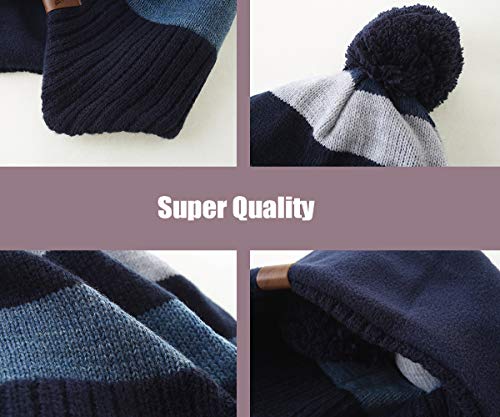 Image of Boys Winter Hat Baby Beanies with Earflap Upgrade Fleece-Lined Skiing Toddler Hat