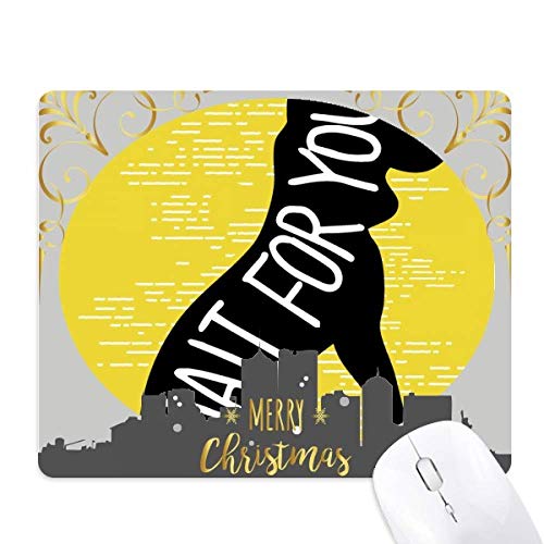 Tapis de souris silhouette chien noir noël pour bureau chaleureux