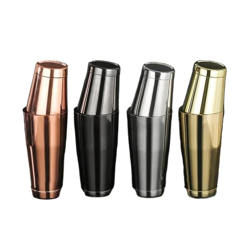 Shaker à Cocktail en INOX, Shaker À Cocktail Haut De Gamme, Boîte Lestée, Plaquée Or/cuivre, Finition Noire/Miroir, Ustensiles Bar(Mirror Finish)