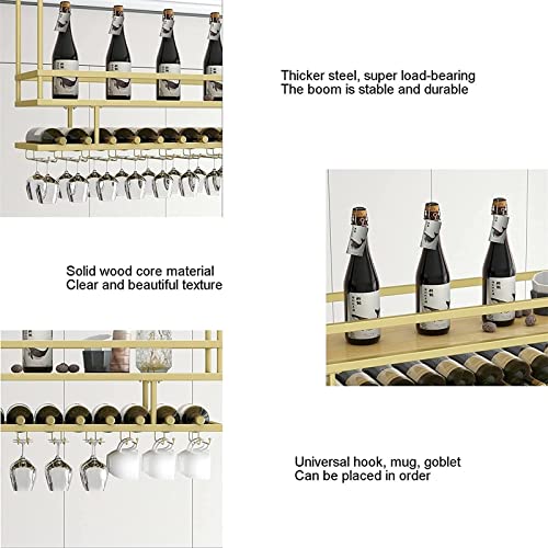 Estante para botellas de vino de hierro y madera 80 cm miniatura 2