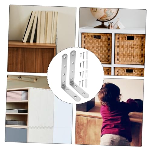 SAFIGLE 2 Unidades Kit anti-queda fixador de móveis suportes de prateleira penteadeira cômoda âncora