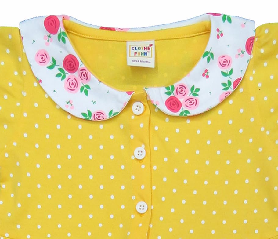 Image of Clothe Funn Baby-Girl's Cotton Pinafore Knee-Length Dress