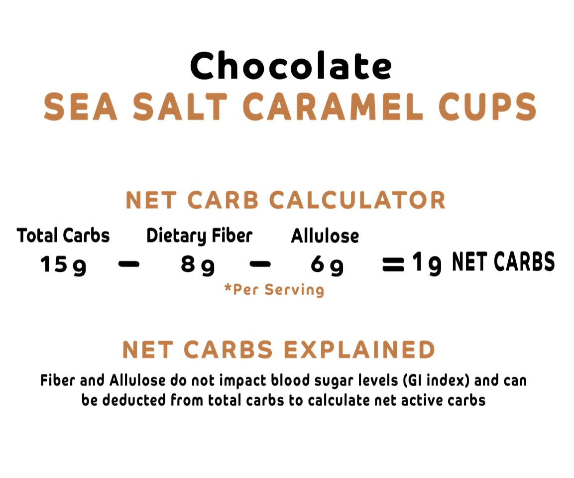 GO BETTER | Keto Chocolate Caramel Cups | 1g Net Carb, No Sugar, No Sugar Alcohols, No Artificial Ingredients, No Preservatives, Gluten Free | 15 oz