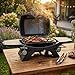 LEHMANN Gasgrill, Tragbarer Tischgasgrill mit 2 Brenner, Thermometer & Seitentischen klappbar, Gusseisen Grillrost mit 1638 cm² Grillfläche, Tischgrill für Outdoor BBQ, Balkon- & Campinggrill