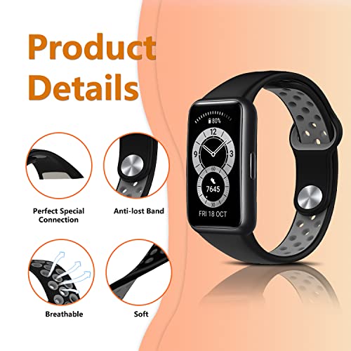 PaceBid Wristband Compatible with Huawei Band 6, Silicone Sports Replacement Strap, Waterproof, Breathable, Men and Women - Image 3
