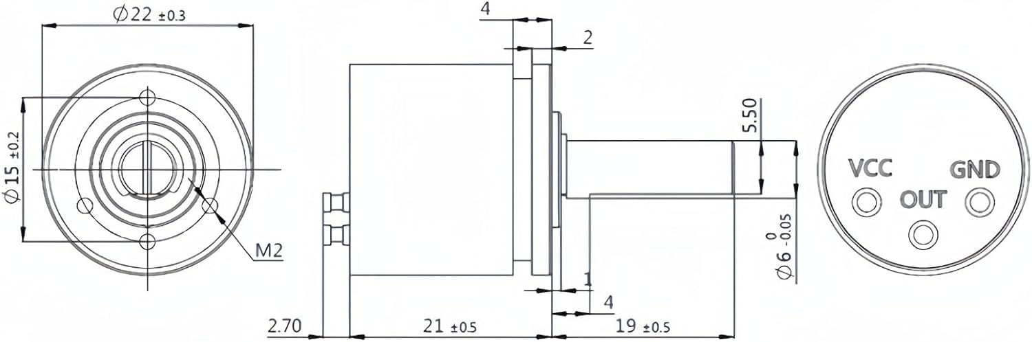 Rotatable Hall Sensor, Drehbarer Hall Winkelsensor 0-360 Grad 0,088 ° Auflösung, 12 Bit Drehbarer Hall Sensor Hall-Effekt-Sensoren Hall-Effekt-Positionssensor, 0-5V Ausgang Vollkreis