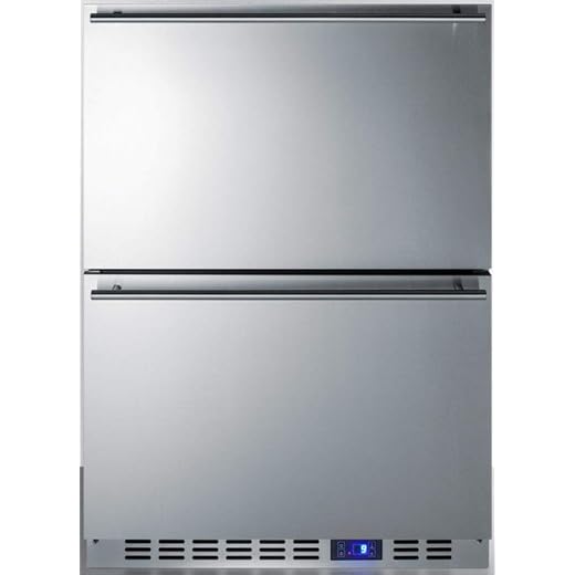 Summit 24” Two-Drawer Freezer, Outdoor Drawer Freezer, 4.26 cu.ft. Capacity, Stainless Steel- SPFF51OS2D
