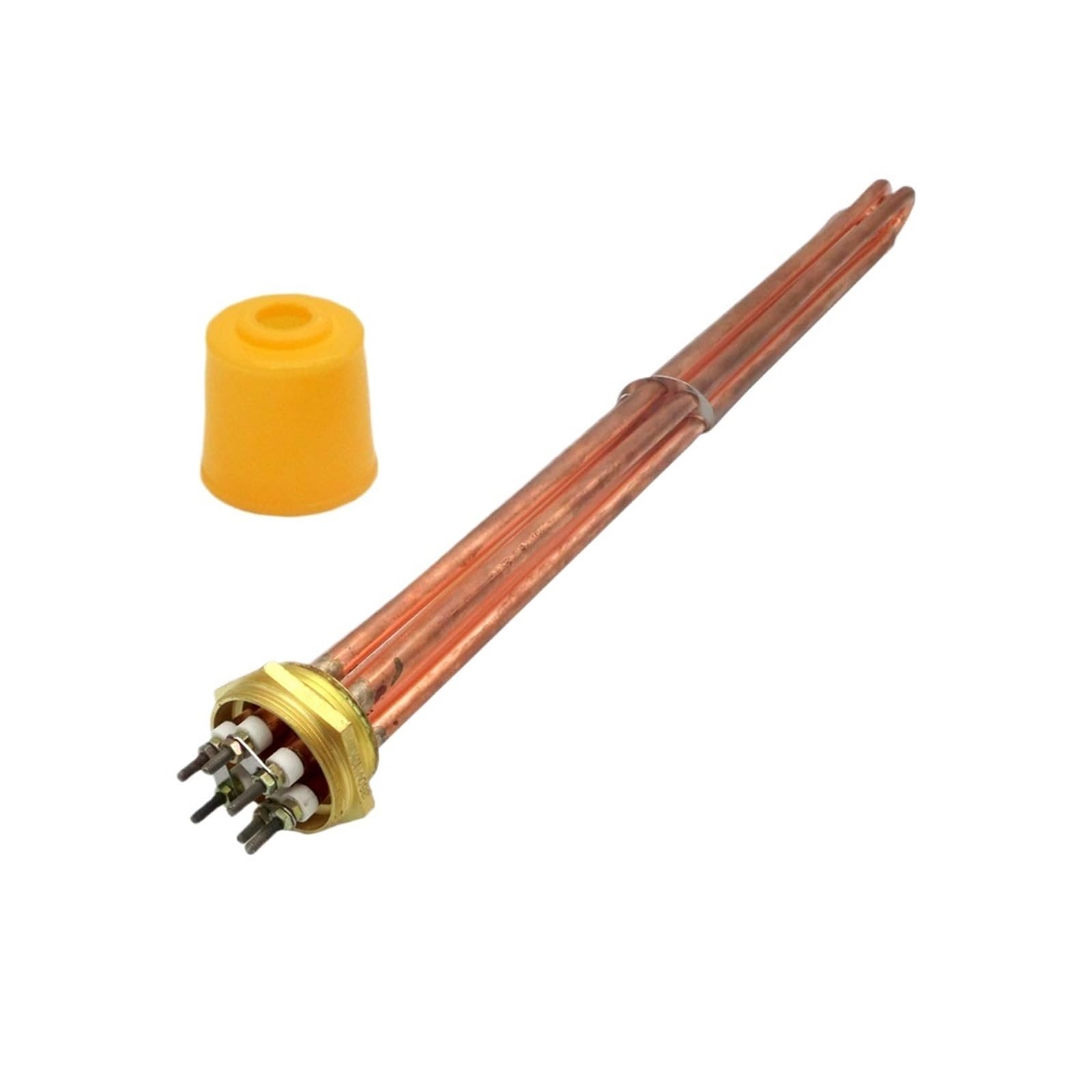 Miedziany 1,5"/DN40 Element Grzałki Wody, 500mm Przedłużenie Rury Miedzianej Z Płytką Stałą, Grzałka Do Zbiornika i Kotła 380 V 6KW/9KW/12KW(9KW DN40 500L copper)