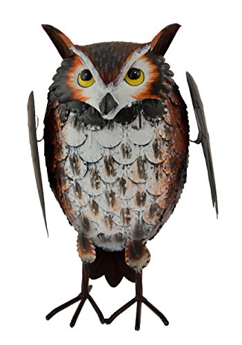 Green Jem Metal Gran Horned de Búho jardín decoración Adorno, Natural, 23u00a0x 15u00a0x 35u00a0cm
