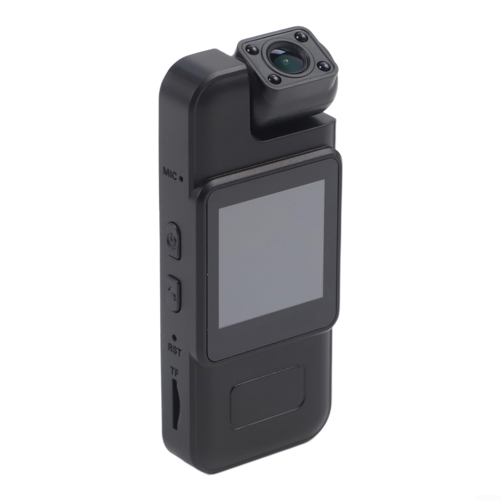 Body Cam portatile 4K con display da 1,54 pollici, obiettivo rotante a 180°, WiFi e funzione di visione notturna, fotocamera di registrazione compatta con batteria da 1000 mAh