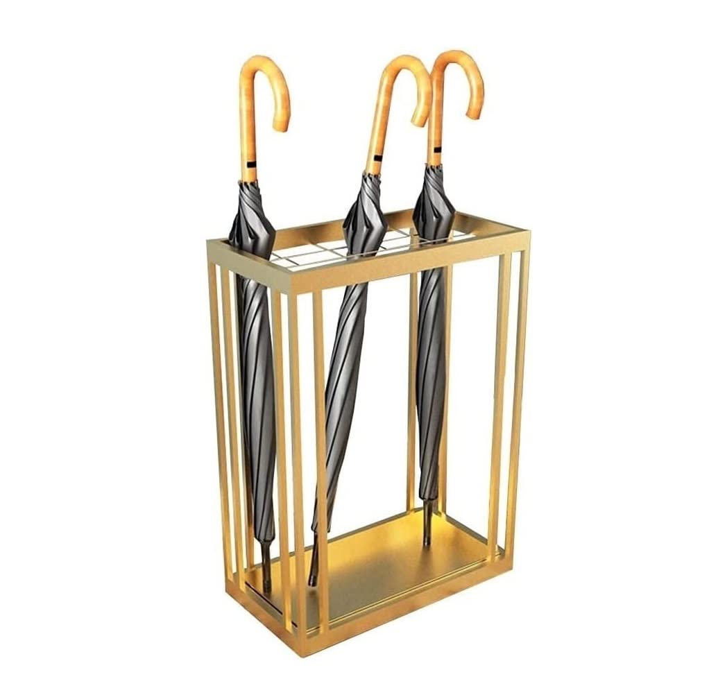 HYLYGFH Modern Iron Umbrella Holder Rack with Large Capacity and Removable Drip Tray Indoor Umbrella Stand for Home Hotel and Business